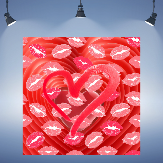 Wall Art LOVE LOTS of KISSES Canvas Print Painting Original Giclee GW Love Nice Beauty Fun Design Fit House Home Office Gift Ready Hang Rooms