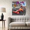Wall Art LOVE RED CAR Canvas Sports F1 Formula 1 Print Painting Original Giclee 32X32 GW Love Red Fun Heart Collection Decor House Office Ready Hang