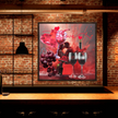 Wall Art LOVE RED WINE part of the LOVE in Red High Quality Artwork Giclee Print on Canvas 32x32 + Frame, ready to hang