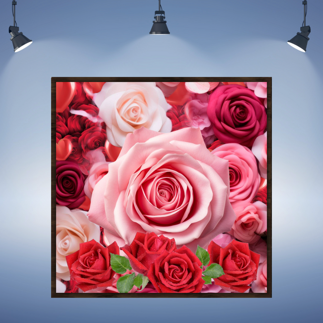 Wall Art ROSES Canvas Print Painting Original Giclee + Frame Love Nice Beauty Color Flower Fun Design Fit Hot House Home Office Gift Ready Hang