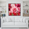 Wall Art ROSES Canvas Print Painting Original Giclee 32X32 + Frame Love Nice Beauty Color Flower Fun Design Fit Hot House Home Office Gift Ready Hang