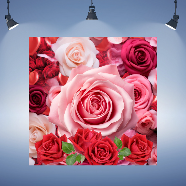 Wall Art ROSES Canvas Print Painting Original Giclee GW Love Nice Beauty Color Flower Fun Design Fit Hot House Home Office Gift Ready Hang
