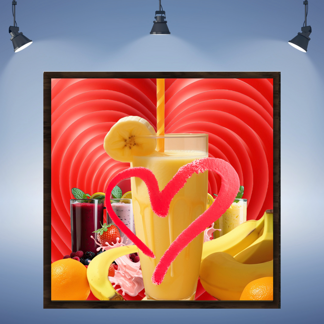Wall Art LOVE SMOOTHIES Canvas Print Painting Original Giclee + Frame Love Nice Beauty Fun Design Fit Hot House Home Office Gift Ready Hang Living