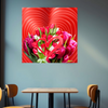 Wall Art LOVE TULIPS Canvas Print Flower Painting Original Giclee 32x32 GW Nice Beauty Fun Design Fit Red Hot House Home Living Office Gift Ready to Hang