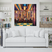 Wall Art LET'S MEET at the BAR Canvas Print Art Deco Painting Giclee 32x32 GW Love Fun Beauty Design House Decor Home Office Gift Ready Hang