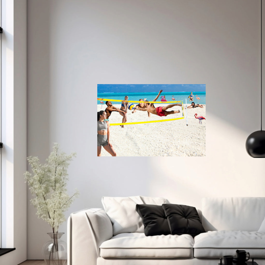 BEACH VOLLEYBALL Original Wall Art Decor Peel & Stick Affordable Long Lasting Home Design Gift