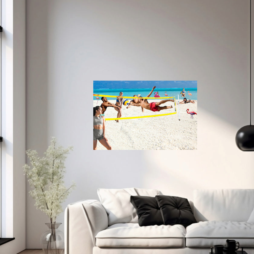 BEACH VOLLEYBALL Original Wall Art Decor Peel & Stick Affordable Long Lasting Home Design Gift
