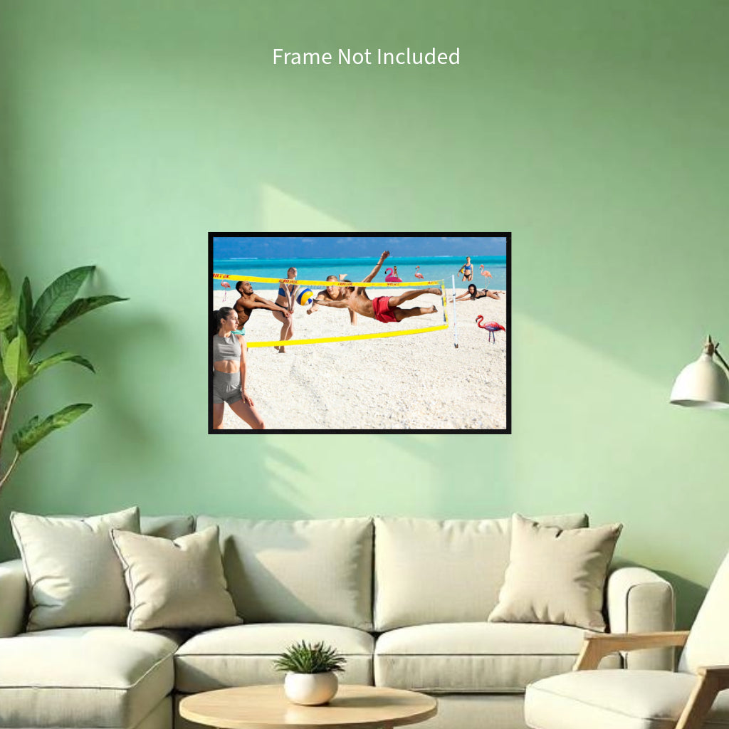 BEACH VOLLEYBALL Original Wall Art Decor Peel & Stick Affordable Long Lasting Home Design Gift