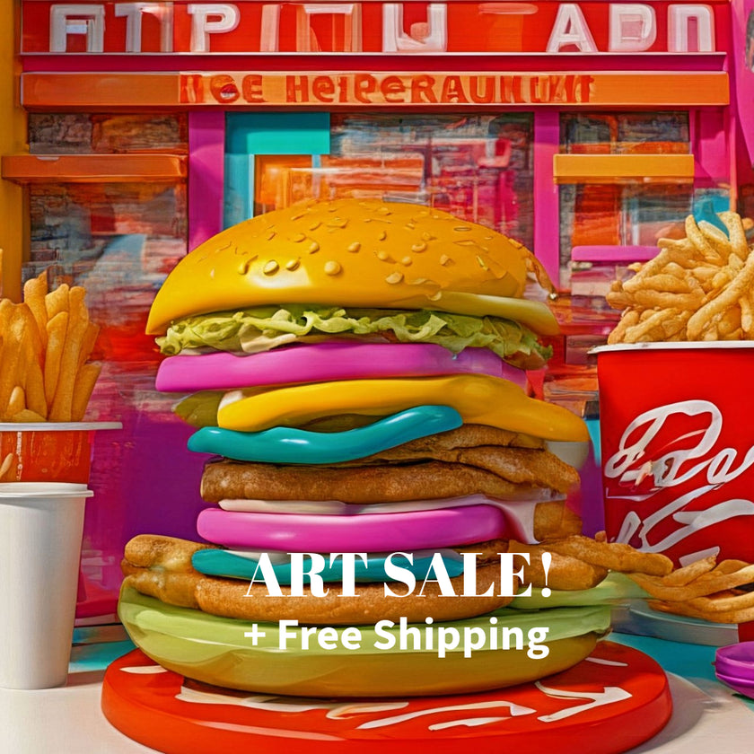 FAST FOOD Original Wall Art Decor Pop Art Collection Peel & Stick Affordable Long Lasting Home Design Gift