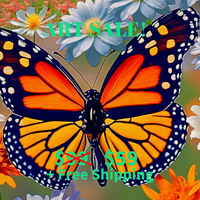 MONARCH BUTTERFLY Original Wall Art Decor Peel & Stick Affordable Long Lasting Home Design Gift