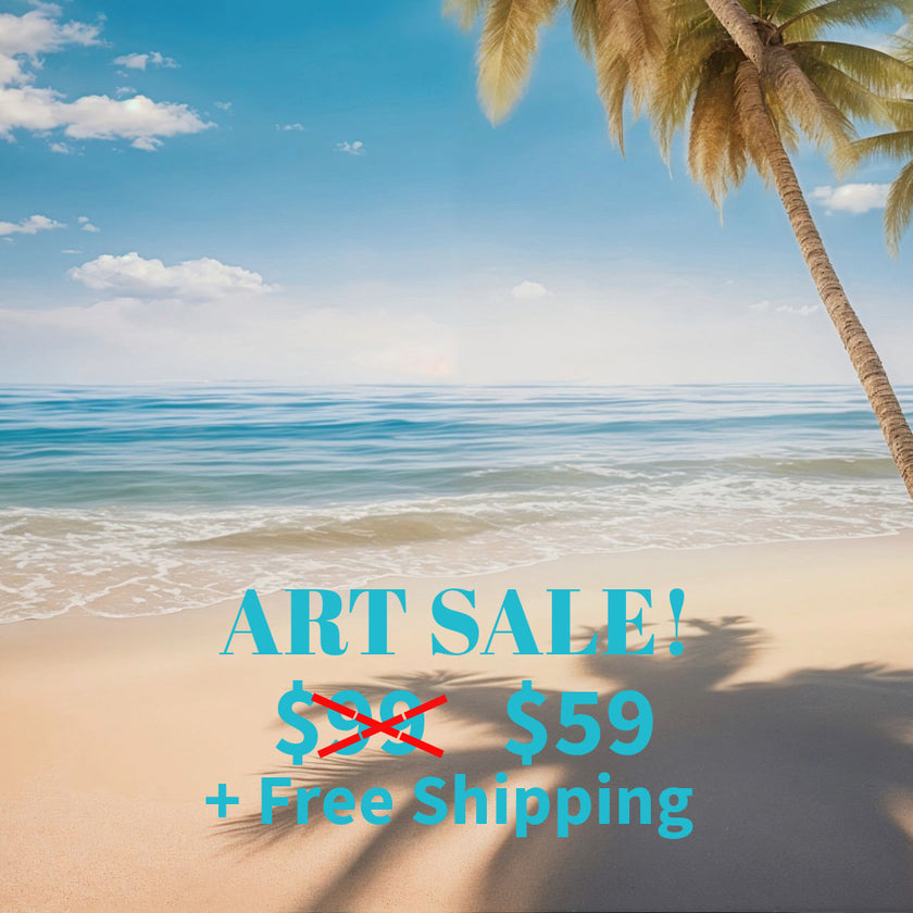 OCEAN BEACH Original Wall Art Decor Peel & Stick Affordable Long Lasting Home Design Gift