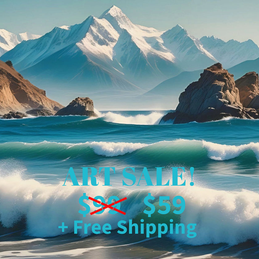 RISING OCEAN Original Wall Art Decor Peel & Stick Affordable Long Lasting Home Design Gift