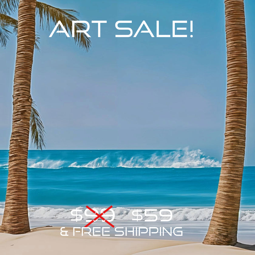 BEACH Wall Art Decor Peel & Stick Removable Repositionable Frameable Home Decor Gift