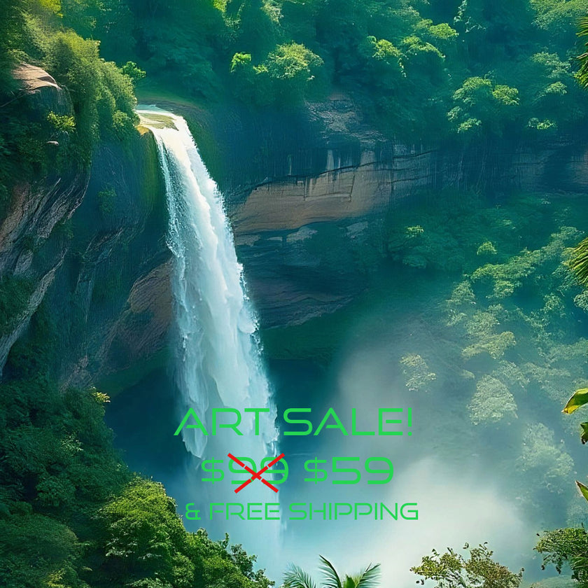 Landscape WATERFALL Original Wall Art Decor Beauty Design Home Affordable Long Lasting Gift