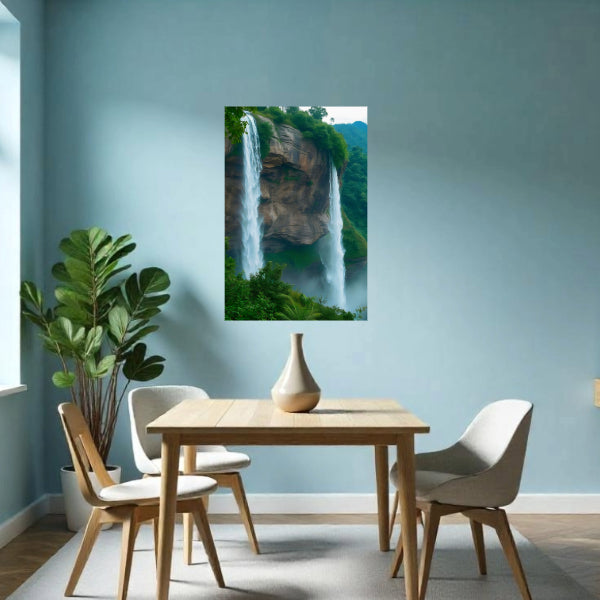 Landscape TWINS WATERFALLS Original Wall Art Decor Beauty Design Home Affordable Long Lasting Gift