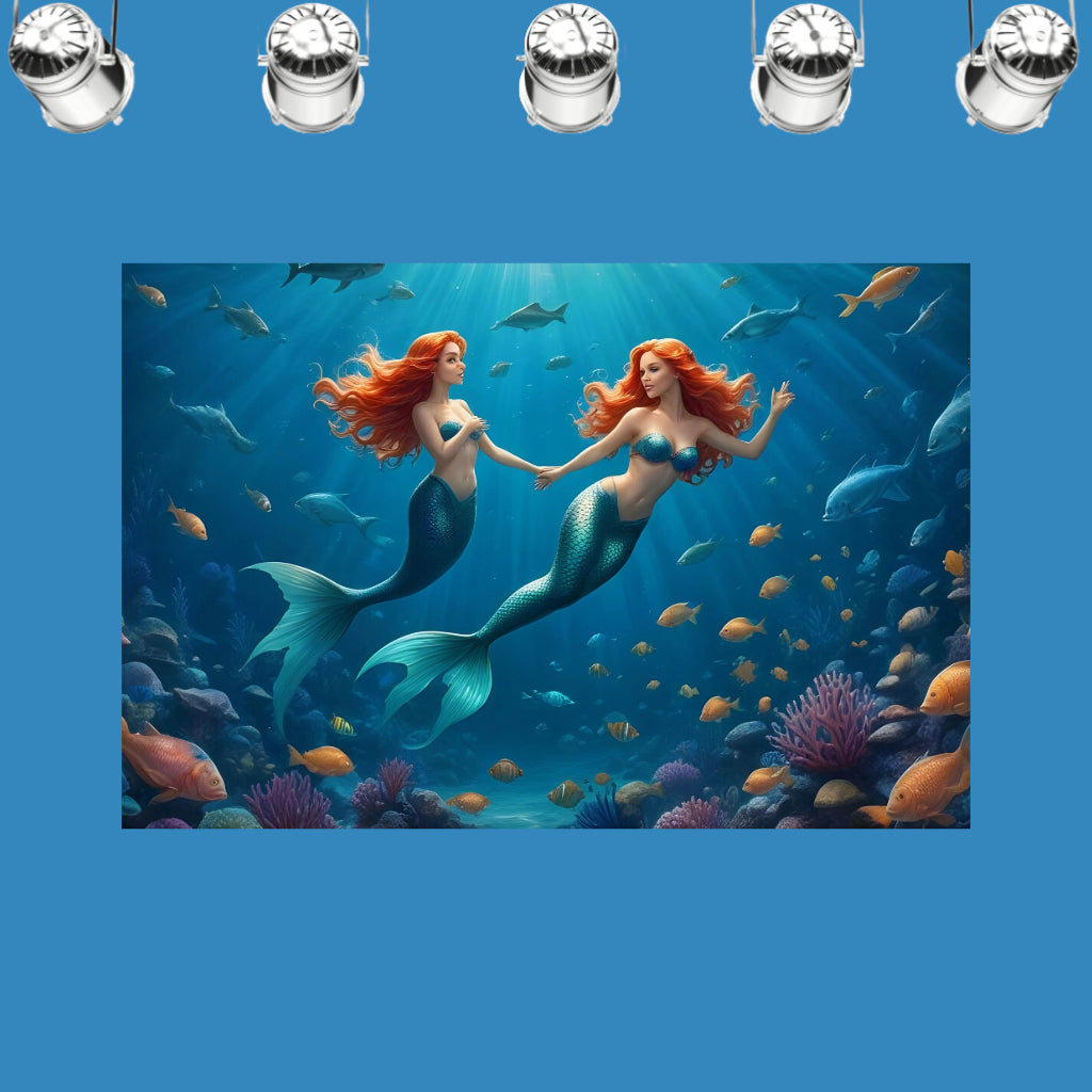 Beach MERMAIDS Original Wall Art Decor Peel & Stick Affordable Long Lasting Home Design Gift