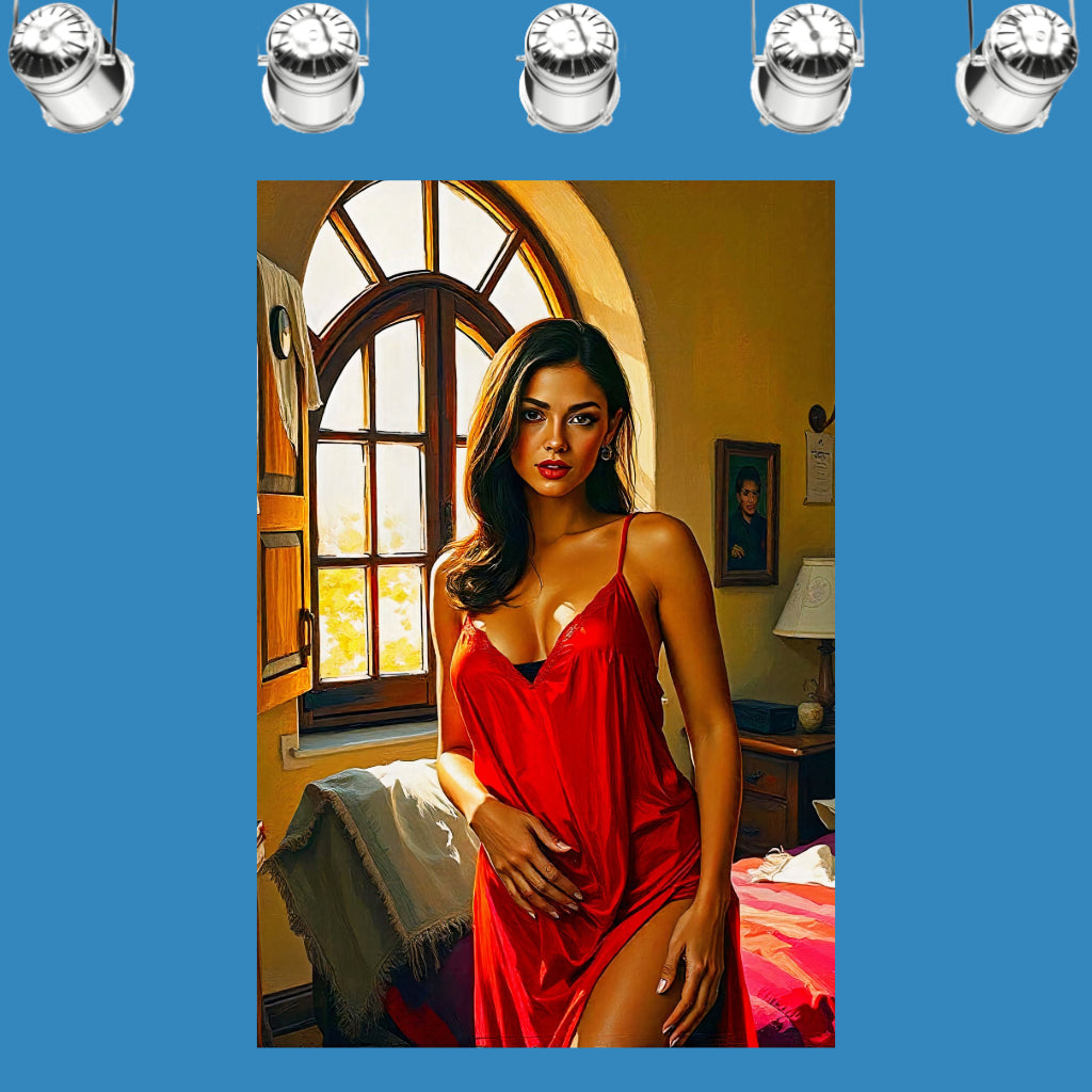 RED NEGLIGEE Original Wall Art Decor Blue Beauty Design Home Affordable Long Lasting Gift