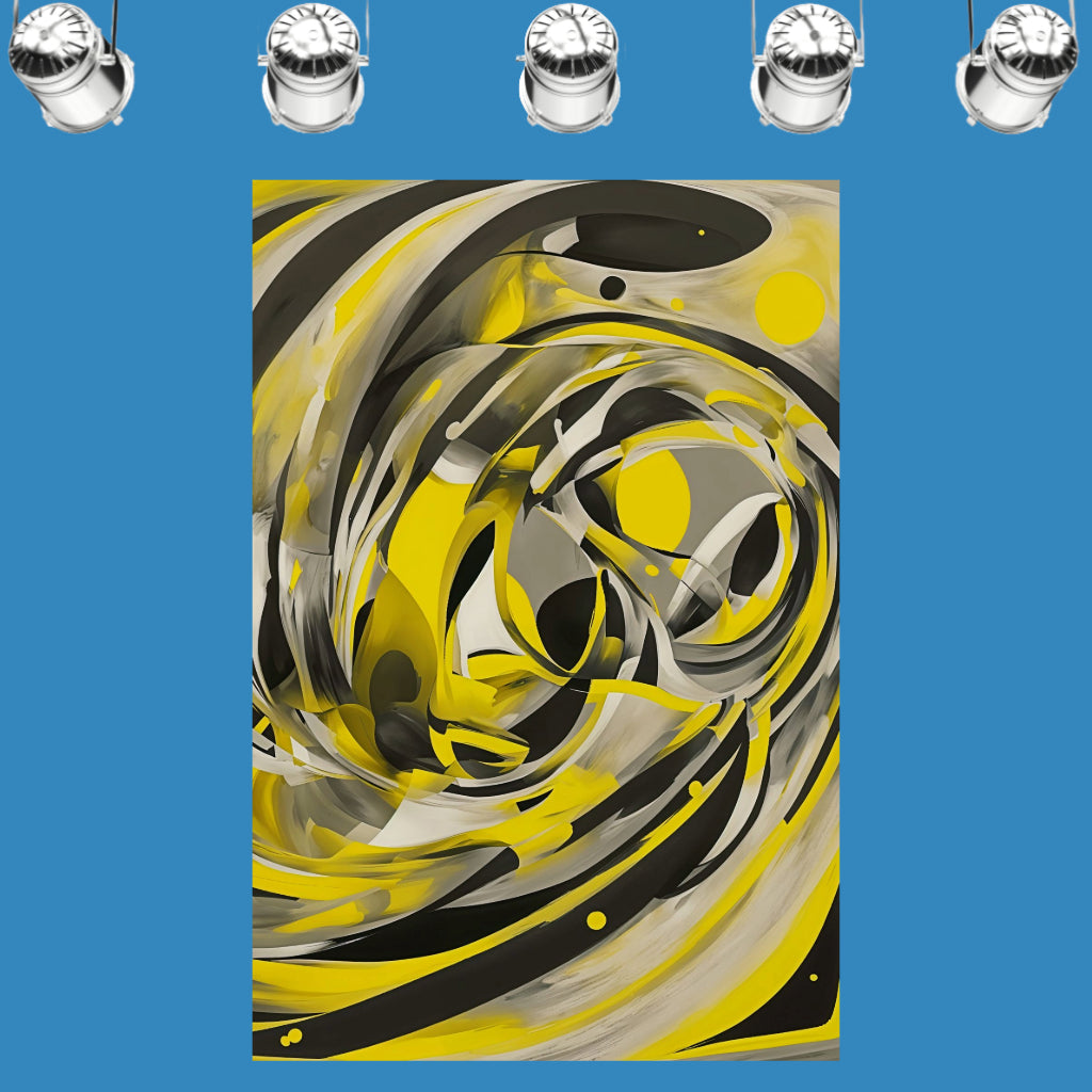 Abstract YELLOW Wall Art Decor Peel & Stick Removable Repositionable Frameable Home Decor Gift