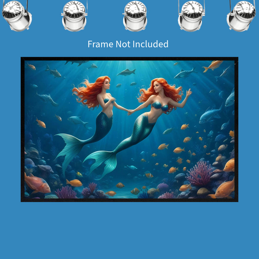 Beach MERMAIDS Original Wall Art Decor Peel & Stick Affordable Long Lasting Home Design Gift