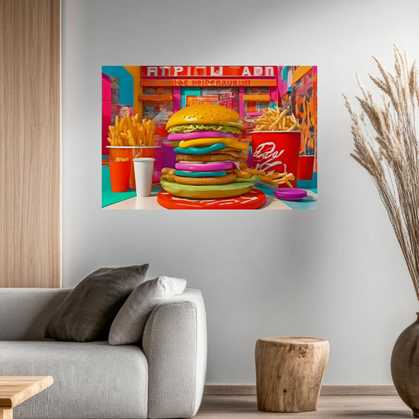 FAST FOOD Original Wall Art Decor Pop Art Collection Peel & Stick Affordable Long Lasting Home Design Gift