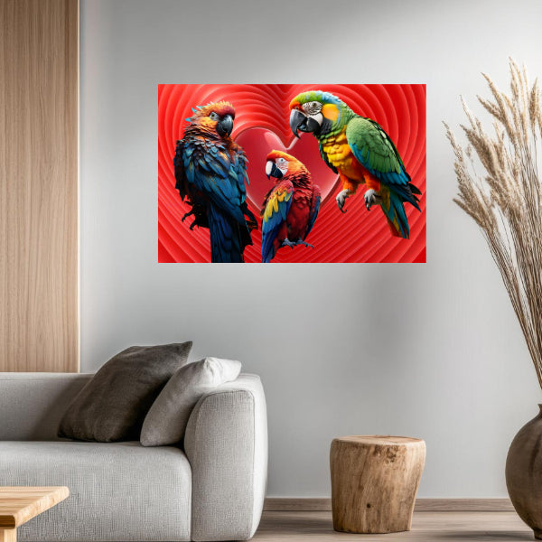 LOVE PARROTS Original Wall Art Decor Love Collection Peel & Stick Affordable Long Lasting Home Design Gift