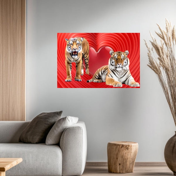 LOVE TIGERS Original Wall Art Decor Love Collection Peel & Stick Affordable Long Lasting Home Design Gift