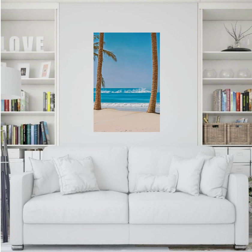BEACH Wall Art Decor Peel & Stick Removable Repositionable Frameable Home Decor Gift