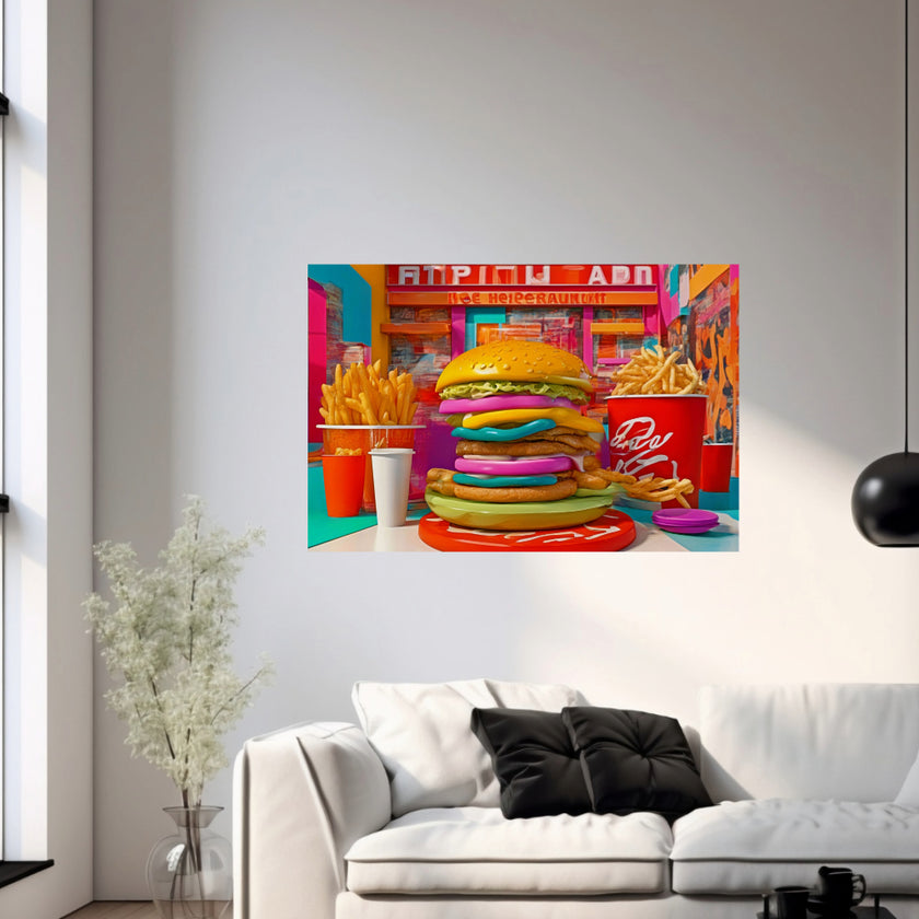 FAST FOOD Original Wall Art Decor Pop Art Collection Peel & Stick Affordable Long Lasting Home Design Gift