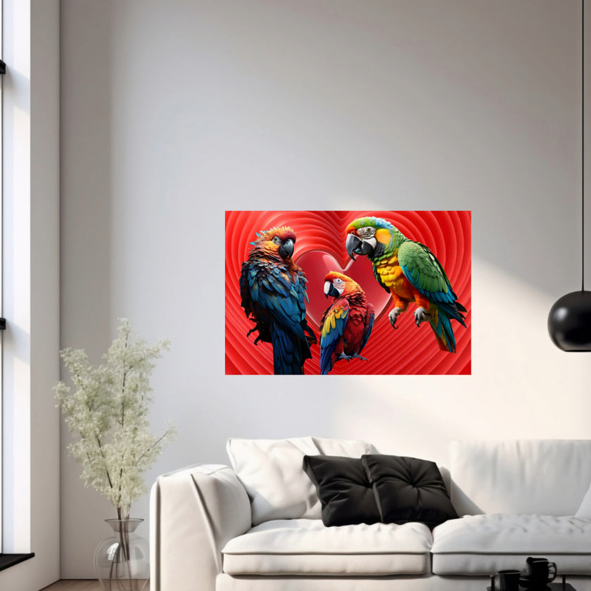 LOVE PARROTS Original Wall Art Decor Love Collection Peel & Stick Affordable Long Lasting Home Design Gift