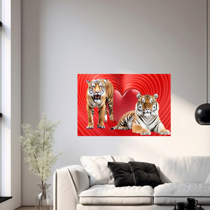 LOVE TIGERS Original Wall Art Decor Love Collection Peel & Stick Affordable Long Lasting Home Design Gift