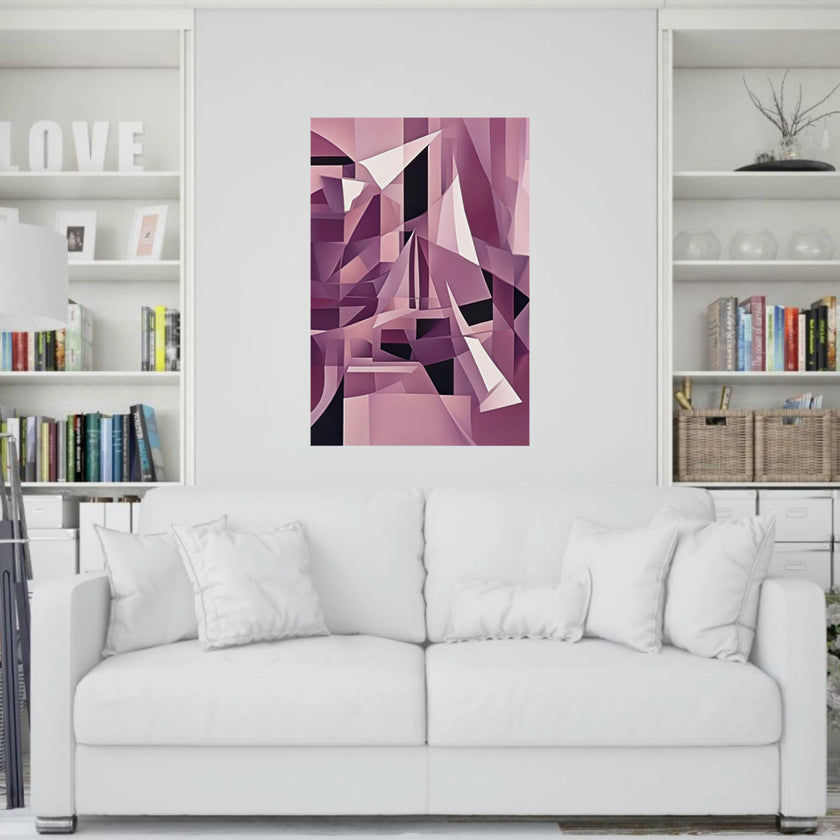 MAUVE Cubism Original Wall Art Decor Blue Beauty Design Home Affordable Long Lasting Gift