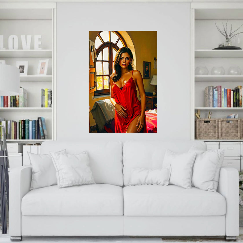 RED NEGLIGEE Original Wall Art Decor Blue Beauty Design Home Affordable Long Lasting Gift