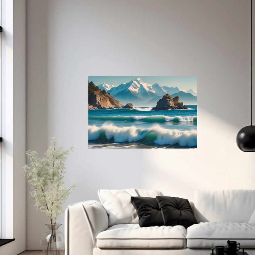 RISING OCEAN Original Wall Art Decor Peel & Stick Affordable Long Lasting Home Design Gift