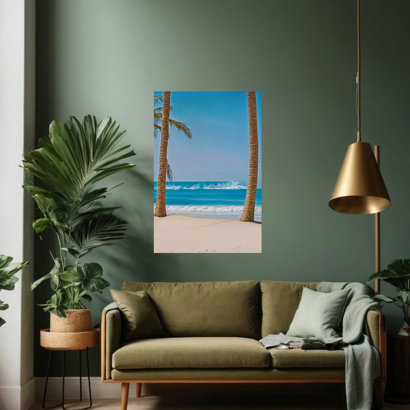 BEACH Wall Art Decor Peel & Stick Removable Repositionable Frameable Home Decor Gift