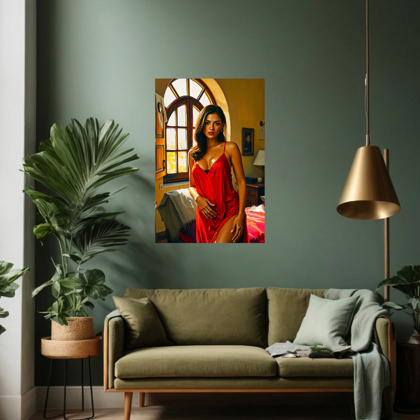 RED NEGLIGEE Original Wall Art Decor Blue Beauty Design Home Affordable Long Lasting Gift
