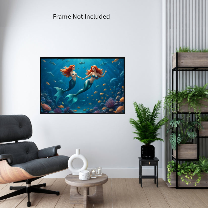 Beach MERMAIDS Original Wall Art Decor Peel & Stick Affordable Long Lasting Home Design Gift