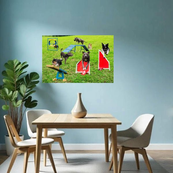 DOG PLAYGROUND Original Wall Art Decor Peel & Stick Affordable Long Lasting Home Design Gift