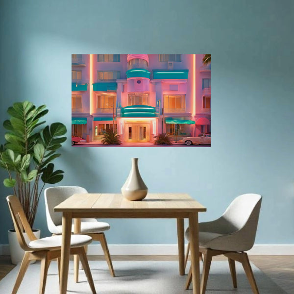 Art Deco SOUTH BEACH Wall Art Decor Peel & Stick Removable Repositionable Frameable Affordable Home Decor Gift