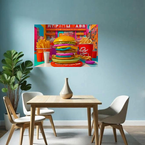 FAST FOOD Original Wall Art Decor Pop Art Collection Peel & Stick Affordable Long Lasting Home Design Gift