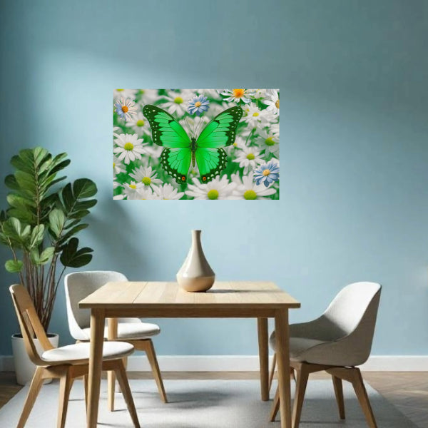 GREEN BUTTERFLY Original Wall Art Decor Peel & Stick Affordable Long Lasting Home Design Gift
