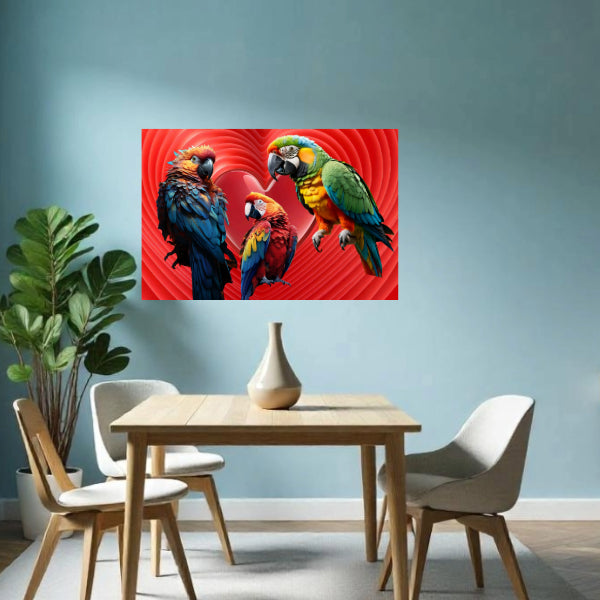 LOVE PARROTS Original Wall Art Decor Love Collection Peel & Stick Affordable Long Lasting Home Design Gift