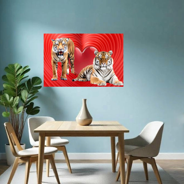 LOVE TIGERS Original Wall Art Decor Love Collection Peel & Stick Affordable Long Lasting Home Design Gift