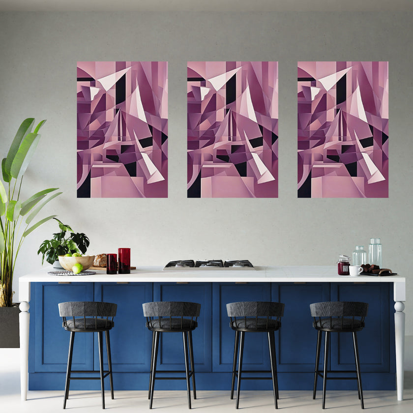 MAUVE Cubism Original Wall Art Decor Blue Beauty Design Home Affordable Long Lasting Gift