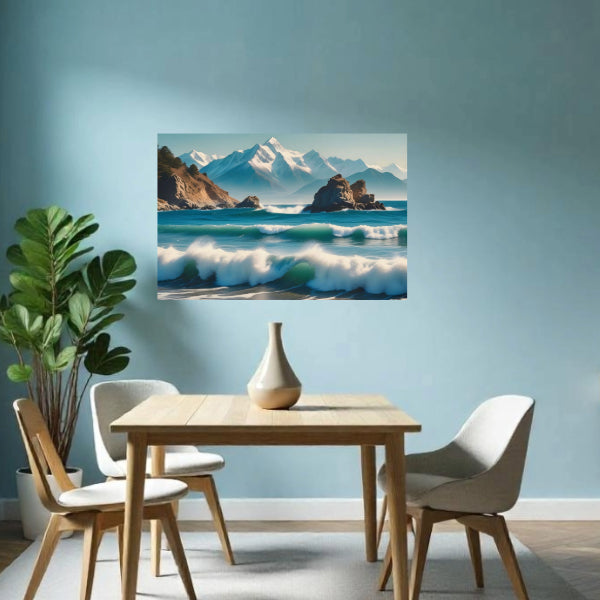 RISING OCEAN Original Wall Art Decor Peel & Stick Affordable Long Lasting Home Design Gift