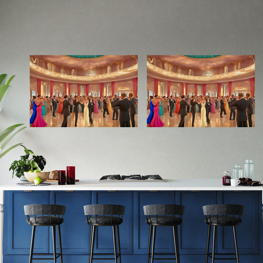 Art Deco BALLROOM DANCING Wall Art Decor Peel & Stick Removable Repositionable Frameable Affordable Home Decor Gift