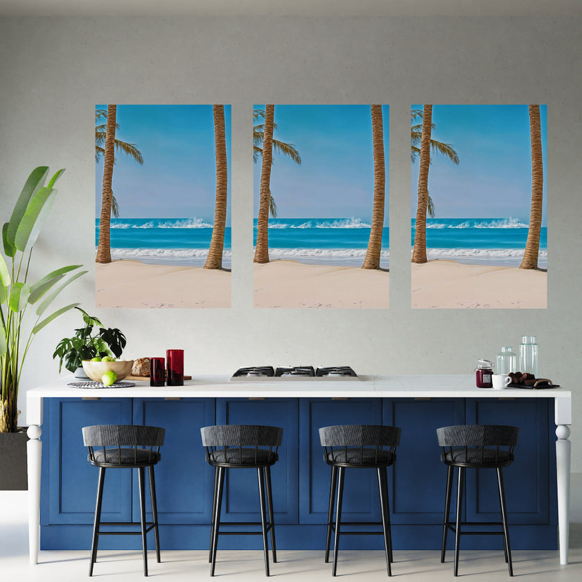 BEACH Wall Art Decor Peel & Stick Removable Repositionable Frameable Home Decor Gift