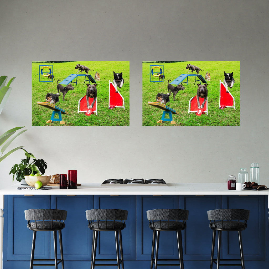 DOG PLAYGROUND Original Wall Art Decor Peel & Stick Affordable Long Lasting Home Design Gift