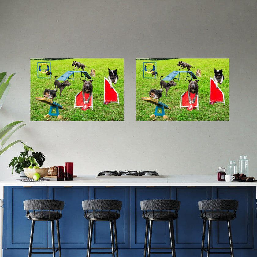 DOG PLAYGROUND Original Wall Art Decor Peel & Stick Affordable Long Lasting Home Design Gift