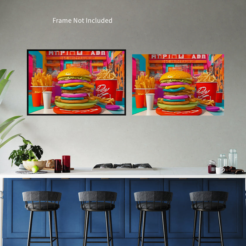 FAST FOOD Original Wall Art Decor Pop Art Collection Peel & Stick Affordable Long Lasting Home Design Gift