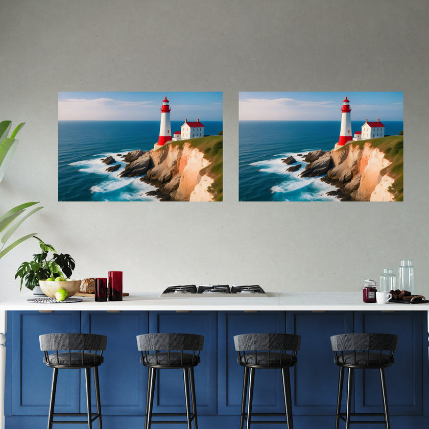 Beach Collection LIGHTHOUSE Original Wall Art Decor Peel & Stick Affordable Long Lasting Home Design Gift